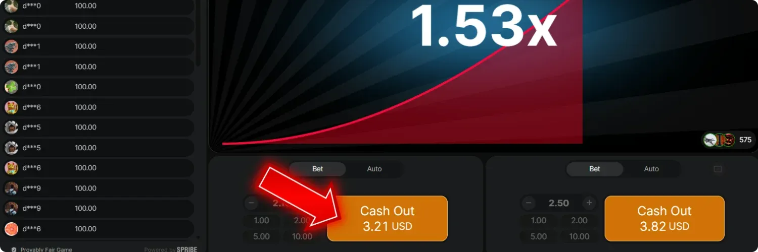 Press 'Cash Out'