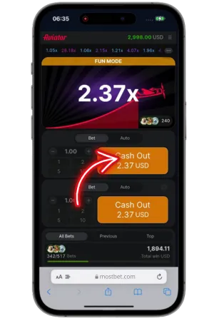 Press ‘Cash Out’ aviator