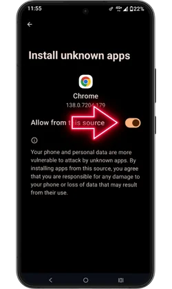 Enable unknown sources