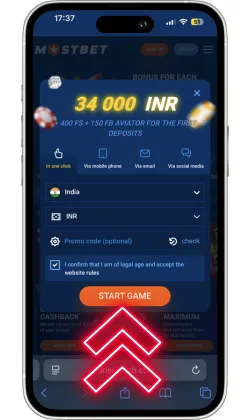Register at Mostbet Aviator